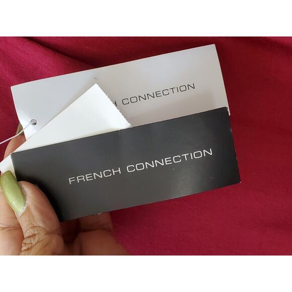 French Connection Women's Red Modal Scoop Neck Casual Knee Length Dress Size 4 - Picture 7 of 11